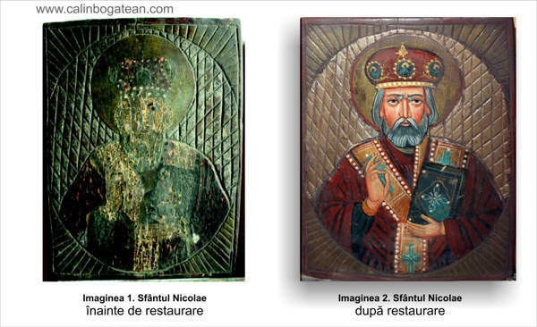Restaurare icoană pe lemn Sfântul Nicolae