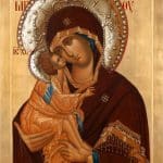 Icoană pictată pe lemn cu Maica Domnului cu aureola SCULPTATĂ pictură cu Fecioara Maria cu pruncul Iisus